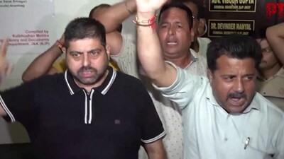 BJP workers protested at the party headquarters in Jammu after many leaders were dropped from the initial list, which was later withdrawn. (Screengrab) BJP workers protested at the party headquarters in Jammu after many leaders were dropped from the initial list, which was later withdrawn. (Screengrab)