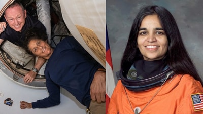 Sunita Williams' delay in return reminds of Kalpana Chawla's Columbia Disaster.
(Photo by Handout / NASA / AFP) / RESTRICTED TO EDITORIAL USE - MANDATORY CREDIT "AFP PHOTO / NASA" - NO MARKETING NO ADVERTISING CAMPAIGNS - DISTRIBUTED AS A SERVICE TO CLIENTS, HT Photo) Sunita Williams' delay in return reminds of Kalpana Chawla's Columbia Disaster.
(Photo by Handout / NASA / AFP) / RESTRICTED TO EDITORIAL USE - MANDATORY CREDIT "AFP PHOTO / NASA" - NO MARKETING NO ADVERTISING CAMPAIGNS - DISTRIBUTED AS A SERVICE TO CLIENTS, HT Photo)