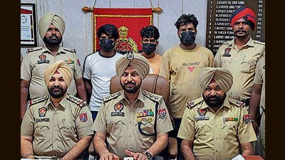 The accused in custody of Ludhiana police on Monday. (HT Photo)