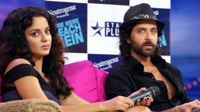 Kangana Ranaut and Hrithik Roshan appeared together on Tere Mere Beach Mein in 2009.