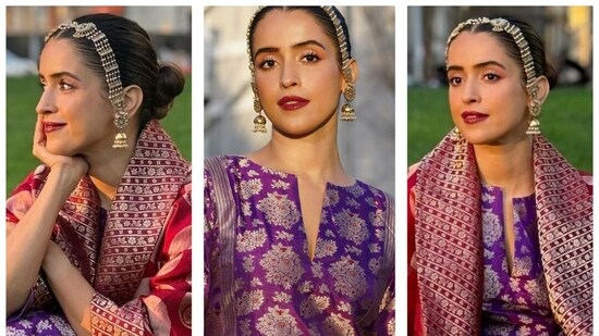 Sanya Malhotra dons a brocade set made by her mum (Photo: Instagram)