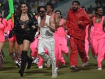Kriti Sanon, Ayushmann Khurrana and Badshah at the opening ceremony of the Uttar Pradesh Premier League in Lucknow