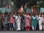 Mamata Banerjee takes part in a protest rally to condemn the rape and murder of a doctor in her state's capital, Kolkata. Mamata Banerjee takes part in a protest rally to condemn the rape and murder of a doctor in her state's capital, Kolkata.