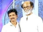 The late Bijili Ramesh with veteran actor Rajinikanth. (File Photo)