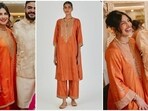 Priyanka Chopra's orange kurta set for brother's pre-wedding festivities is a total showstopper. Priyanka Chopra's orange kurta set for brother's pre-wedding festivities is a total showstopper.