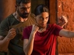 Sharvari Wagh and John Abraham in a still from Vedaa. Sharvari Wagh and John Abraham in a still from Vedaa.