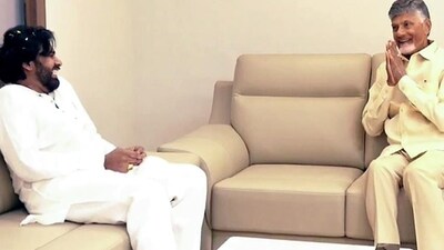 Andhra Pradesh chief minister N Chandrababu Naidu (right) with deputy CM Pawan Kalyan in Amaravati. (ANI File Photo) Andhra Pradesh chief minister N Chandrababu Naidu (right) with deputy CM Pawan Kalyan in Amaravati. (ANI File Photo)