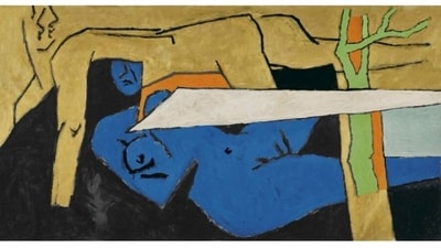MF Husain painting that will be on display at the art show