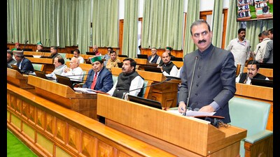 Himachal Pradesh chief minister Sukhvinder Singh Sukhu during the monsoon session of the state assembly, in Shimla on Tuesday. (ANI) Himachal Pradesh chief minister Sukhvinder Singh Sukhu during the monsoon session of the state assembly, in Shimla on Tuesday. (ANI)