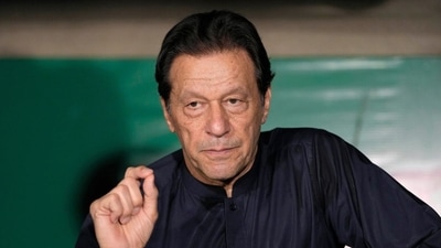 Imran Khan shared a message from Adiala Jail. (AP Image) Imran Khan shared a message from Adiala Jail. (AP Image)