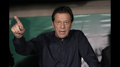 Pakistan’s former Prime Minister Imran Khan speaks during a news conference at his home, May 18, 2023, in Lahore, Pakistan. (AP Photo/KM Chaudary, File) Pakistan’s former Prime Minister Imran Khan speaks during a news conference at his home, May 18, 2023, in Lahore, Pakistan. (AP Photo/KM Chaudary, File)
