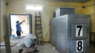 The CCTV cameras will allow officials to monitor activities in real-time from the chief medical officer (CMO)’s office in the district hospital in Sector 39. (Sunil Ghosh/HT Photo)
