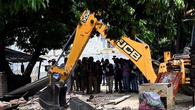 The earthmover or bulldozer has become a symbol of extrajudicial action. (PTI) The earthmover or bulldozer has become a symbol of extrajudicial action. (PTI)