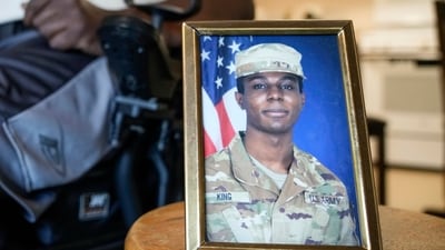 Travis King will enter the plea at a general court martial, with a sentencing hearing set for Sept. 20, lawyer Franklin Rosenblatt said in a statement posted to social media. (AP) Travis King will enter the plea at a general court martial, with a sentencing hearing set for Sept. 20, lawyer Franklin Rosenblatt said in a statement posted to social media. (AP)
