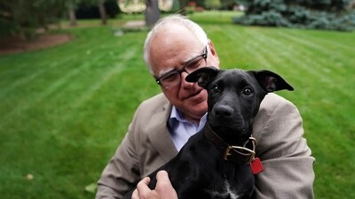 Tim Walz welcomed Scout into his family in 2019. (AP) Tim Walz welcomed Scout into his family in 2019. (AP)