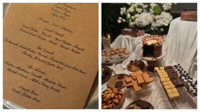 Rhea Kapoor also shared a bunch of inside pictures of the party menu along with the caption, "This friends group just entered our baby shower era. We love you Masaba Gupta and Satyadeep Misra..." Rhea Kapoor also shared a bunch of inside pictures of the party menu along with the caption, "This friends group just entered our baby shower era. We love you Masaba Gupta and Satyadeep Misra..."
