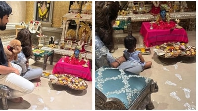 Ram Charan and Upasana Konidela celebrated Janmashtami together. Ram Charan and Upasana Konidela celebrated Janmashtami together.