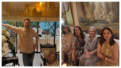 The guest list included Masaba's close friends as well as her mom, veteran actor Neena Gupta. She posed with actor-friend Soni Razdan at Masaba's baby shower, which was held at actor Anil Kapoor's home in Mumbai. Masaba and Satyadeep married in January last year. The couple announced her pregnancy via an Instagram post in April this year. The guest list included Masaba's close friends as well as her mom, veteran actor Neena Gupta. She posed with actor-friend Soni Razdan at Masaba's baby shower, which was held at actor Anil Kapoor's home in Mumbai. Masaba and Satyadeep married in January last year. The couple announced her pregnancy via an Instagram post in April this year.