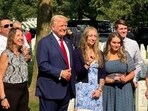 Trump travelled to Virginia to lay a wreath commemorating the third anniversary of the deaths of 13 American soldiers at Kabul Airport’s Abbey Gate during the chaotic Afghan withdrawal.