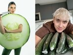 Kendall Jenner dresses up as a cucumber for Halloween; 'Cucumber Guy' Logan Moffitt(Photos: X, Instagram)