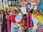 Mahila Congress activists stage a protest after several Malayalam film industry actresses come forward with sexual harassment allegations (PTI Photo) Mahila Congress activists stage a protest after several Malayalam film industry actresses come forward with sexual harassment allegations (PTI Photo)