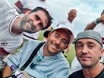 Matthew Lewis and Tom Felton enjoyed a game of cricket recently.