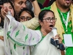 TMC supremo and West Bengal Chief Minister Mamata Banerjee shouts slogans during TMC Chhatra Parishad foundation day celebrations, in Kolkata, Wednesday, August 28, 2024. TMC supremo and West Bengal Chief Minister Mamata Banerjee shouts slogans during TMC Chhatra Parishad foundation day celebrations, in Kolkata, Wednesday, August 28, 2024.