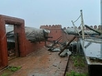 A 35-foot statue of Shivaji Maharaj collapsed in Maharashtra's Sindhudurg  (HT/Yogesh Naik)