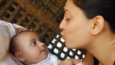 Sushmita Sen pouted as Alisah looked at her in another picture. 