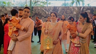 Akasha Ambani, Nita Ambani and Shloka Mehta during Anant Ambani's wedding (Instagram/@akashambani_fc) Akasha Ambani, Nita Ambani and Shloka Mehta during Anant Ambani's wedding (Instagram/@akashambani_fc)