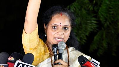BRS leader K Kavitha speaks to the media after being released from Tihar Jail on Tuesday. (IANI) BRS leader K Kavitha speaks to the media after being released from Tihar Jail on Tuesday. (IANI)