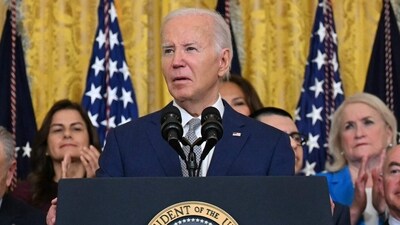 (FILES) US President Joe Biden speaks at an event marking the 12th anniversary of Deferred Action for Childhood Arrivals (DACA) at the White House in Washington, DC, on June 18, 2024. A Texas judge on August 26, 2024 ordered a temporary pause on a policy that would streamline the process for spouses of US citizens to obtain legal status in the country, a blow to one of US President Joe Biden's biggest immigration reform policies. (Photo by Drew ANGERER / AFP) (AFP) (FILES) US President Joe Biden speaks at an event marking the 12th anniversary of Deferred Action for Childhood Arrivals (DACA) at the White House in Washington, DC, on June 18, 2024. A Texas judge on August 26, 2024 ordered a temporary pause on a policy that would streamline the process for spouses of US citizens to obtain legal status in the country, a blow to one of US President Joe Biden's biggest immigration reform policies. (Photo by Drew ANGERER / AFP) (AFP)