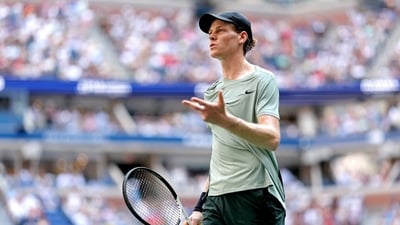 Jannik Sinner of Italy reacts after a point against Mackenzie McDonald of the United States during their Men's Singles First Round match on Day Two of the 2024 US Open at the USTA Billie Jean King National Tennis Center (Getty Images via AFP) Jannik Sinner of Italy reacts after a point against Mackenzie McDonald of the United States during their Men's Singles First Round match on Day Two of the 2024 US Open at the USTA Billie Jean King National Tennis Center (Getty Images via AFP)