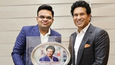 Jay Shah with Sachin Tendulkar Jay Shah with Sachin Tendulkar