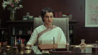 Kangana Ranaut in a still from Emergency. Kangana Ranaut in a still from Emergency.