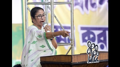 Kolkata, Aug 28 (ANI): West Bengal Chief Minister Mamata Banerjee addresses the gathering during the 27th foundation day of Trinamool Chhatra Parishad (TMCP), at Mayor Road, in Kolkata on Wednesday. (ANI Photo) (Sudipta Banerjee) Kolkata, Aug 28 (ANI): West Bengal Chief Minister Mamata Banerjee addresses the gathering during the 27th foundation day of Trinamool Chhatra Parishad (TMCP), at Mayor Road, in Kolkata on Wednesday. (ANI Photo) (Sudipta Banerjee)