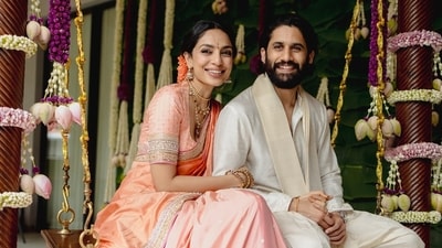 Sobhita Dhulipala and Naga Chaitanya got engaged on August 8. (Instagram) Sobhita Dhulipala and Naga Chaitanya got engaged on August 8. (Instagram)