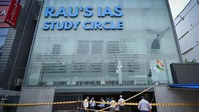Rau’s IAS Study Circle in Delhi’s Old Rajendra Nagar sealed off post student’s drowning incident last month (HT Photo) Rau’s IAS Study Circle in Delhi’s Old Rajendra Nagar sealed off post student’s drowning incident last month (HT Photo)