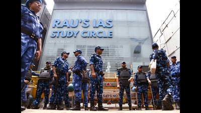 Three IAS aspirants drowned in the basement of the building in Old Rajendra Nagar on July 27. (ANI) Three IAS aspirants drowned in the basement of the building in Old Rajendra Nagar on July 27. (ANI)