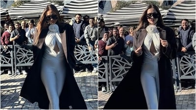 Malaika Arora wears a pearl white catsuit to Indian Film Festival of Melbourne. (Instagram) Malaika Arora wears a pearl white catsuit to Indian Film Festival of Melbourne. (Instagram)