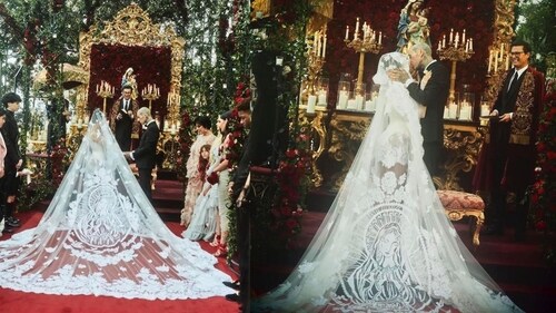 Kourtney Kardashian and Travis Barker's wedding at Castello Brown in Portofino, Italy. Kourtney Kardashian and Travis Barker's wedding at Castello Brown in Portofino, Italy.