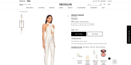 The price of Malaika Arora's catsuit. (revolve.com)