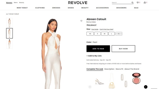 Price of Malaika Arora's catsuit. (revolve.com)