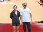Harmanpreet Kaur and Sarabjot Singh during the event