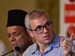 Kashmir, India - August. 19, 2024: National Conference vice president Omar Abdullah addresses a press conference in Srinagar,on 19 August 2024.(Photo By Waseem Andrabi /Hindustan Times)-- 