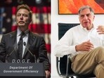 Tesla CEO Elon Musk (left) and Tata Group Chairman Emeritus Ratan Tata (right)