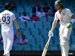 Will Pucovski has a word with Jasprit Bumrah during the SCG Test. 