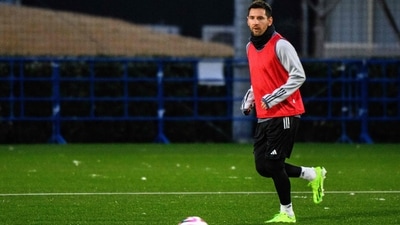 Inter Miami's Argentine forward Lionel Messi takes part in a training section (AFP) Inter Miami's Argentine forward Lionel Messi takes part in a training section (AFP)