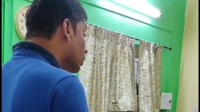 The video, reportedly from a year ago, features Afsar Ali Khan, whom the BJP has identified as a hospital staff member and associate of a TMC MLA and former RG Kar Principal Sandip Ghosh. (X/BJP) The video, reportedly from a year ago, features Afsar Ali Khan, whom the BJP has identified as a hospital staff member and associate of a TMC MLA and former RG Kar Principal Sandip Ghosh. (X/BJP)