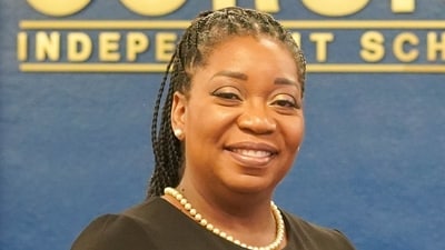 The image shows assistant principal Candra Rogers, who was blinded in one eye by an 11-year-old student. (X/@CLBRogers3) The image shows assistant principal Candra Rogers, who was blinded in one eye by an 11-year-old student. (X/@CLBRogers3)